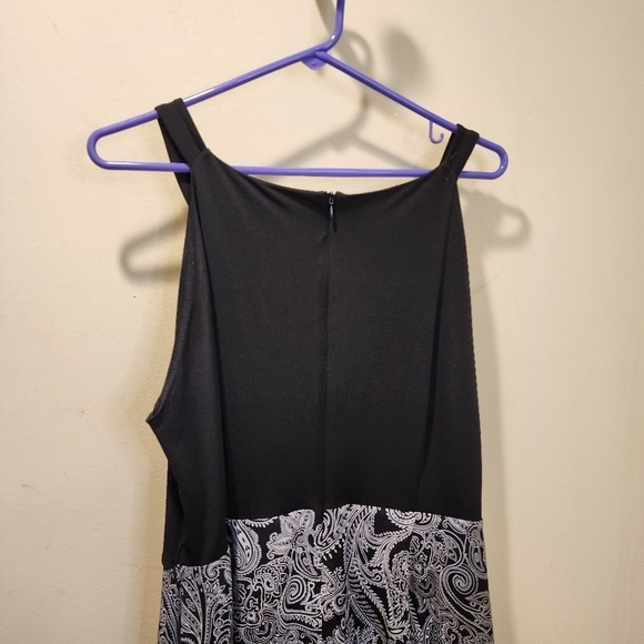 ROBI BEE women's plus size maxi sleeveless shirred neck black and white size XL - Picture 8 of 13
